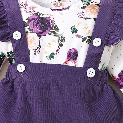"Adorable Kucnuzki Newborn Baby Girl Clothes: Toddler Long Sleeve Ruffle Romper Top and Infant Skirt Set for Your Little Fashionista!"