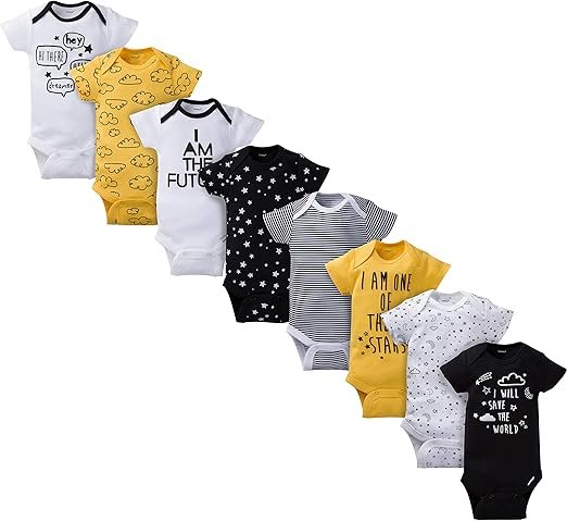 Baby Short Sleeve Onesie Bodysuits Gerber baby bodysuits infant cotton bodysuits