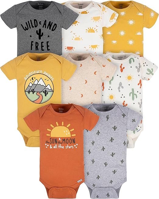 Gerber 8-Pack Baby Short Sleeve Onesie Bodysuits - Image 4