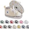 Meckior Baby Girls Boys Canvas Sneakers Soft Sole High