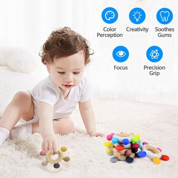 Best  Arudyo Wooden Newborn Teething Ring Soothe Babies Gums (Khaki) Review: Safe, Stylish & Soothing for Babies - Image 5