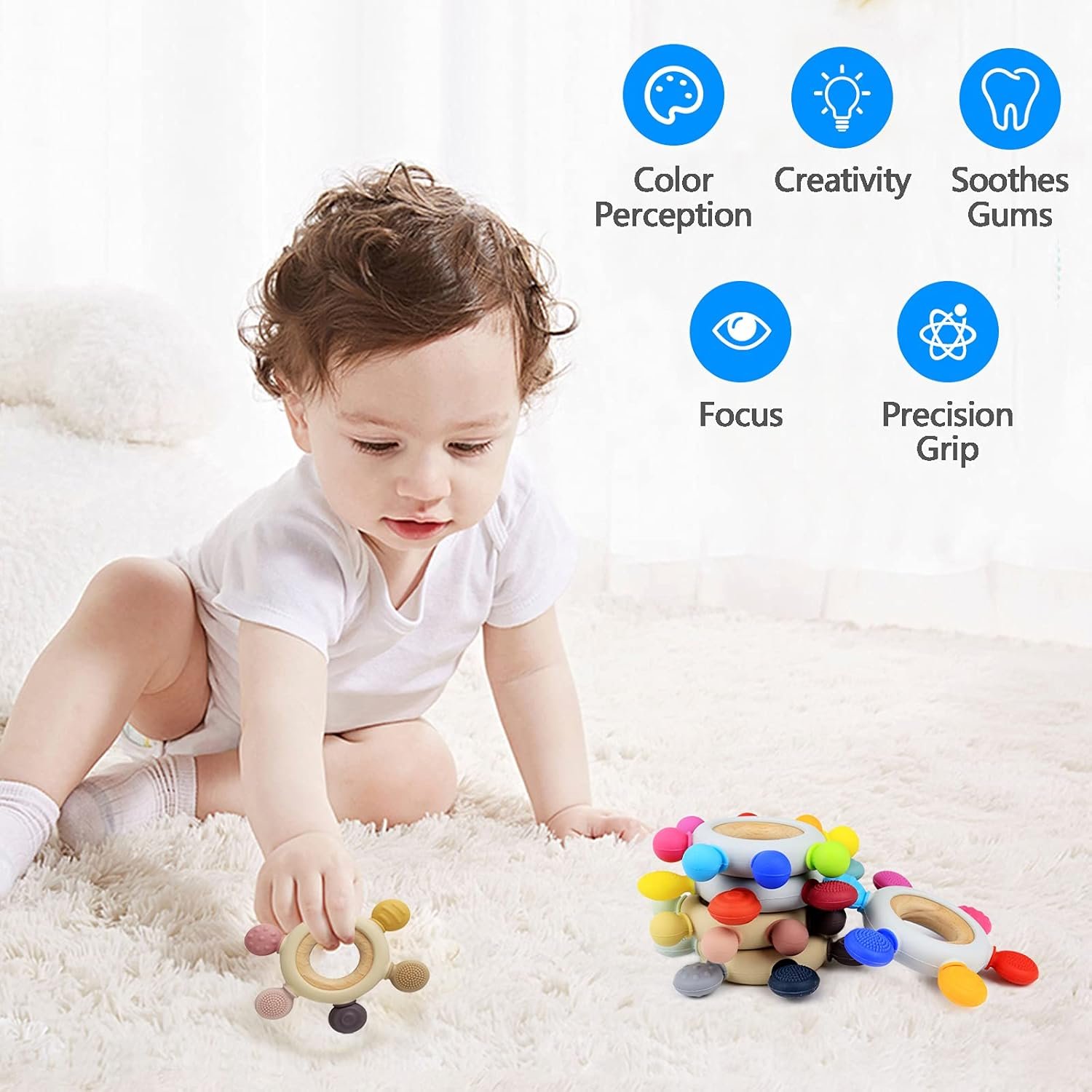 Best  Arudyo Wooden Newborn Teething Ring Soothe Babies Gums (Khaki) Review: Safe, Stylish & Soothing for Babies - Image 5