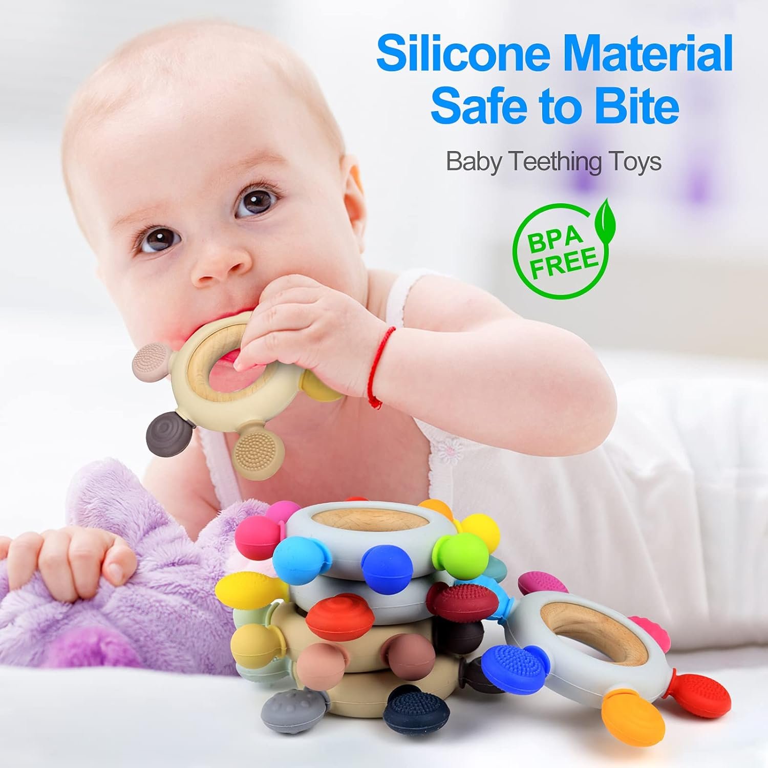 newborn teething ring Toys Silicone Teethers BPA Free review