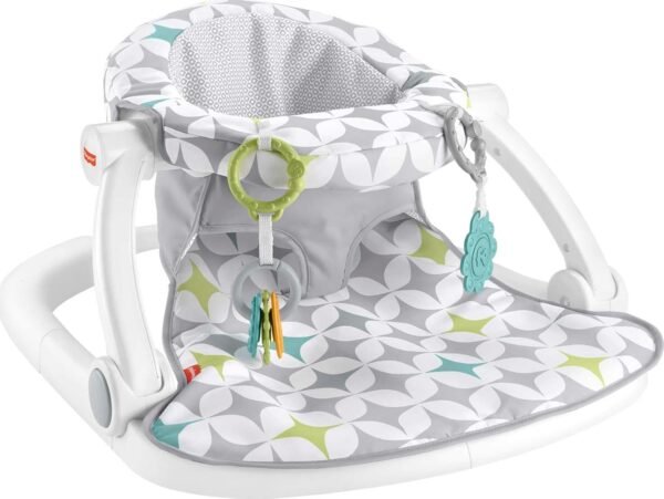 "Fisher-Price Sit-Me-Up Floor Seat - Portable Baby Chair with Developmental Toys & Machine Washable Seat Pad"