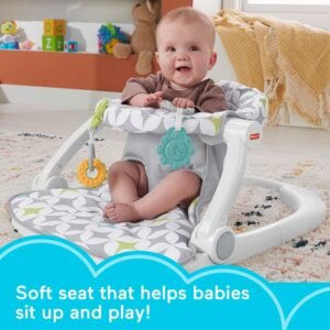 "fisher price sit me up floor seat - Portable Baby Chair with Developmental Toys & Machine Washable Seat Pad"