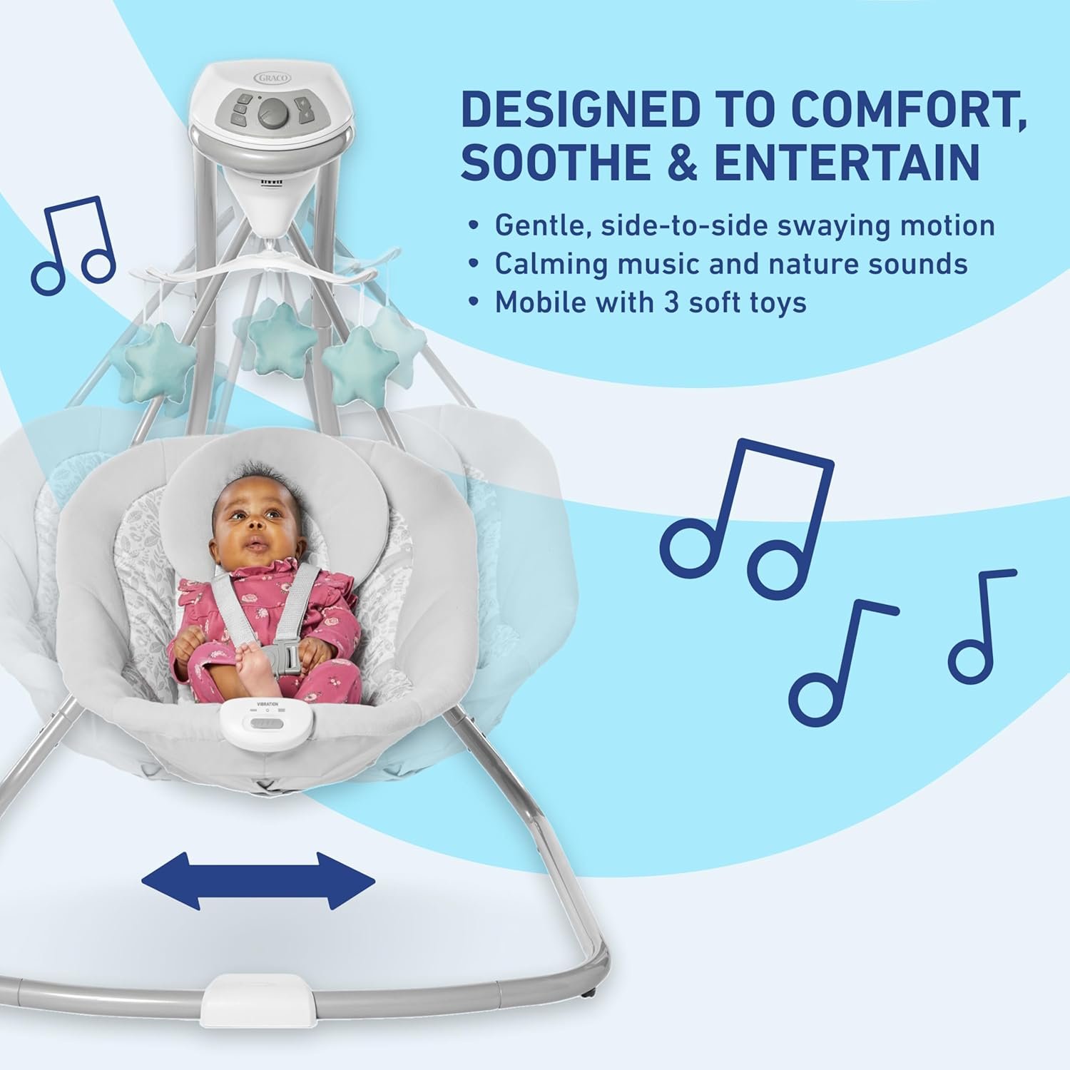 Best Graco Simple Sway Swing - Soothing Baby Swing with Adjustable Speeds & Plush Comfort - Image 4