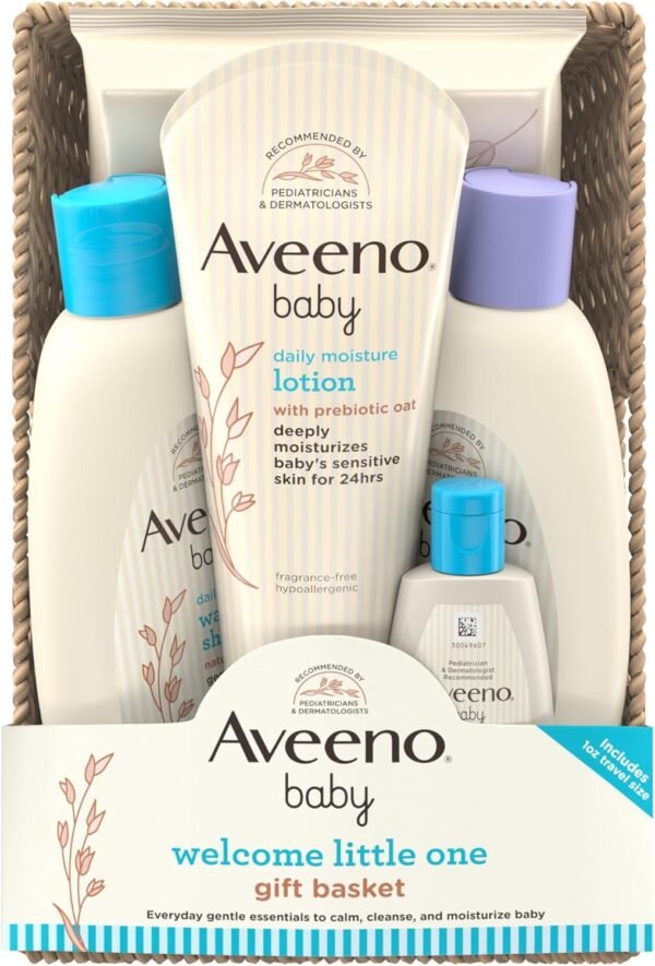 Best Aveeno Baby Gift Set Welcome Little One Gift Basket – Gentle Bath Time Essentials - Image 3