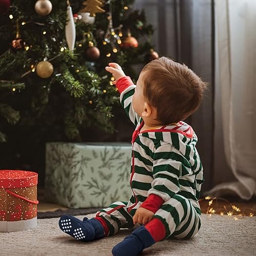 Buy Baby Fleece Booties Newborn Unisex Booties Non-Slip Newborn Infant First Walkers Warm Shoes House Slippers for Baby Boys & Baby Girls Toddlers Review - Image 3