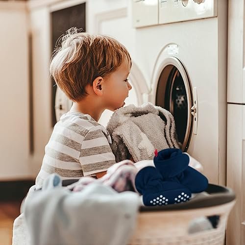 Buy Baby Fleece Booties Newborn Unisex Booties Non-Slip Newborn Infant First Walkers Warm Shoes House Slippers for Baby Boys & Baby Girls Toddlers Review - Image 2