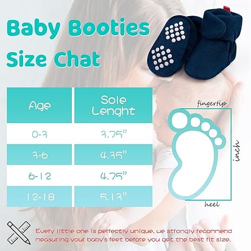 Buy Baby Fleece Booties Newborn Unisex Booties Non-Slip Newborn Infant First Walkers Warm Shoes House Slippers for Baby Boys & Baby Girls Toddlers Review - Image 4