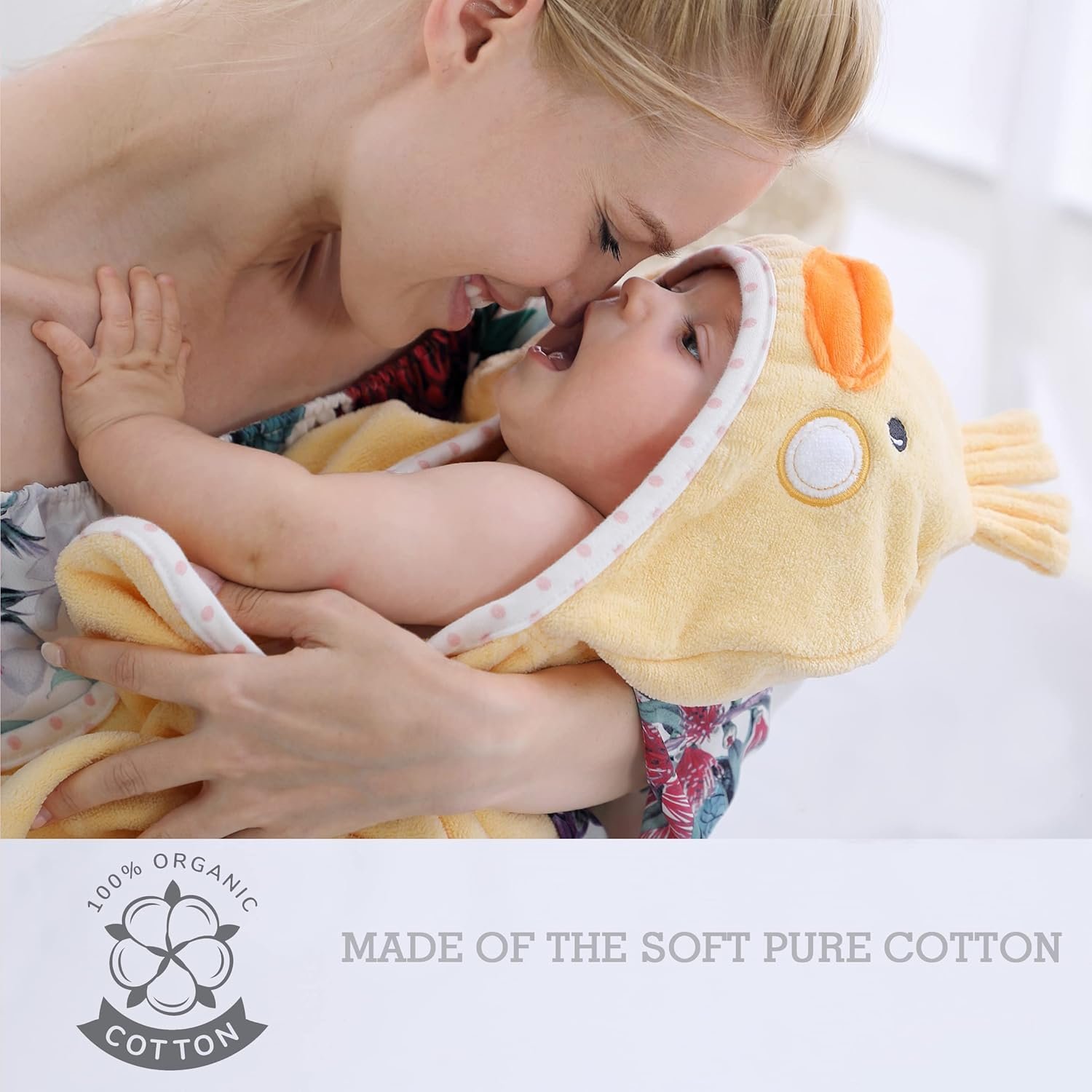 Buy Baby Hooded Towel with Unique Animal Design Ultra Soft Thick Cotton Bath Towel for Newborn (Chick) - Image 6