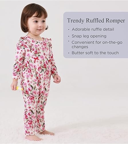 New Sleepwear Bamboo Viscose Baby Girl Romper Ruffled Long Sleeve Jumpsuit Soft One Piece Clothes Review - Image 4