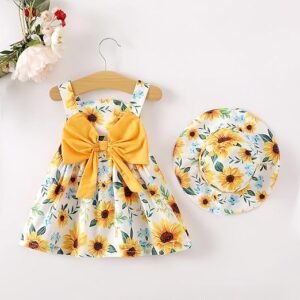 Newborn Infant Baby Girl Dress – Halter Backless Sleeveless Flower Sundress for Summer