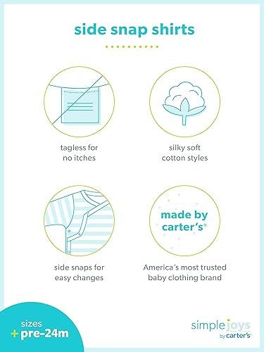 Best Simple Joys by Carter's Baby 5-Pack Side-snap Long-Sleeve Shirt Review - Image 3