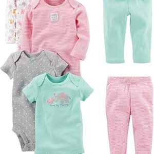 Simple Joys by Carter’s Baby-Girls 6-Piece Bodysuits & Pants Set – Soft, Affordable Everyday Outfits