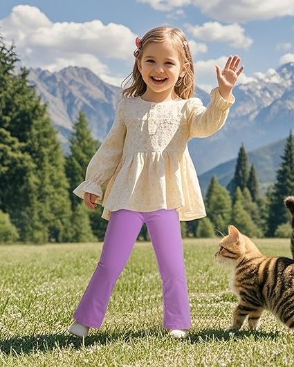 Best 3 Pack Baby Girls Flare Leggings Toddler Bell Bottoms Pants Infant Girl Soft Cotton Clothes Size 18M-5T - Image 12