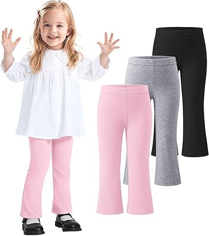 Best 3 Pack Baby Girls Flare Leggings Toddler Bell Bottoms Pants Infant Girl Soft Cotton Clothes Size 18M-5T - Image 8