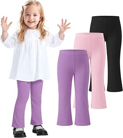 Best 3 Pack Baby Girls Flare Leggings Toddler Bell Bottoms Pants Infant Girl Soft Cotton Clothes Size 18M-5T - Image 9