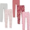 Amazon Essentials Girls & Toddlers Leggings Multipacks Soft & Affordable