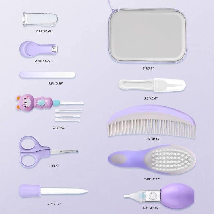 Best Baby Grooming Kit, 15 in 1 Portable Baby Safety Care Kit with Baby Brush and Comb Set Nail Clippers Nasal Aspirator etc for Nursery Newborn Infant Girl Boys Keep Clean Baby Essentials - Image 4