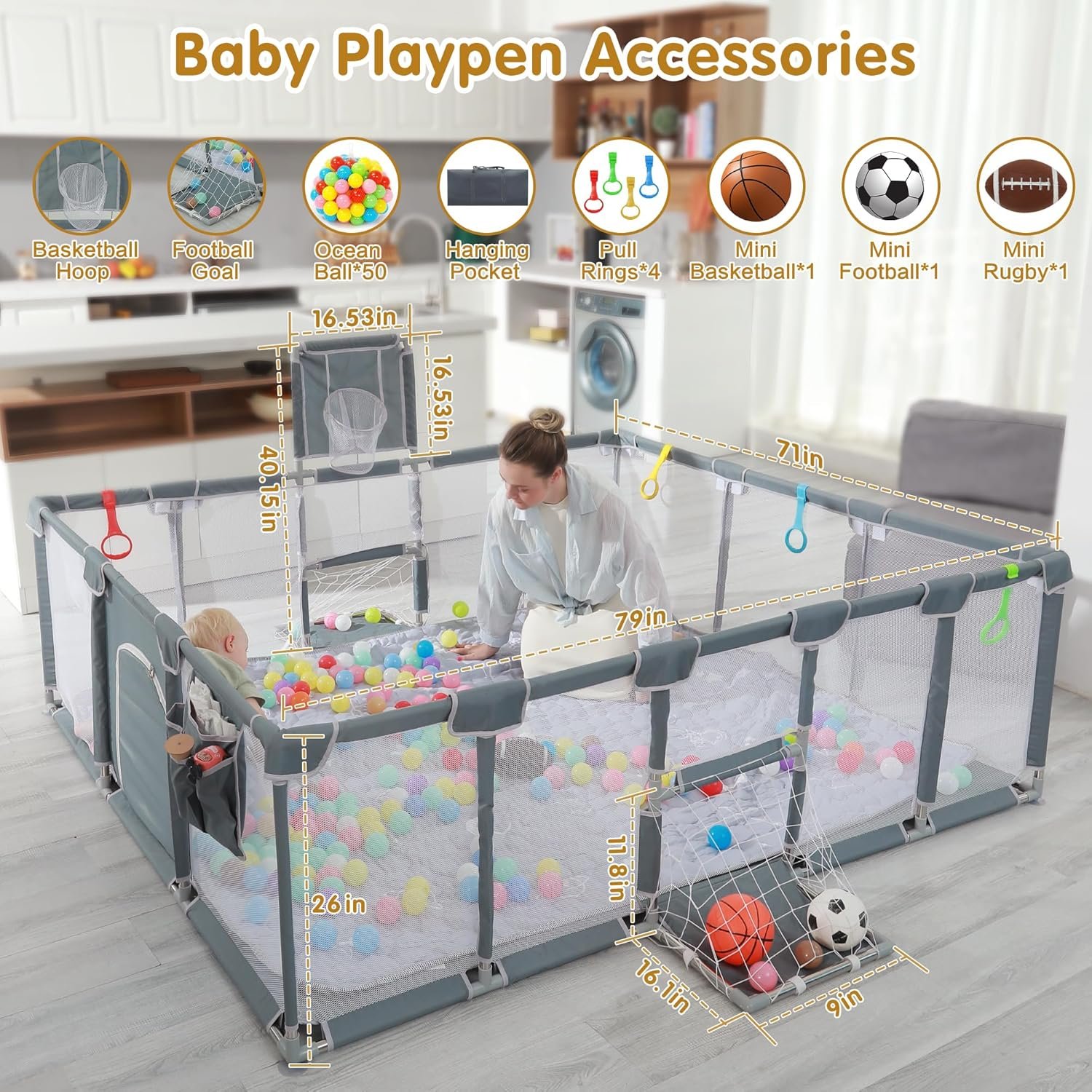 Best LUTIKIANG 79" Large Baby Playpen Review: Safe Play Space for Crawling & Toddlers - Image 4