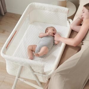 Bedside Sleeper Bassinet | Auto-Lock, Adjustable Height & Breathable Mesh