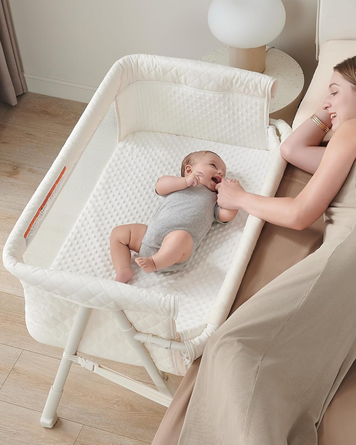 Bedside Sleeper Bassinet | Auto-Lock, Adjustable Height & Breathable Mesh