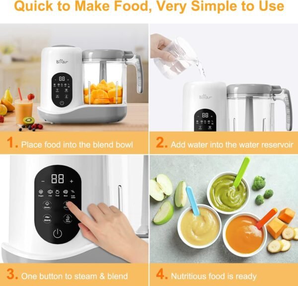 Buy BEAR 2024 Baby Food Maker: One-Step Steamer, Blender & Self-Cleaning Puree Processor - Image 6