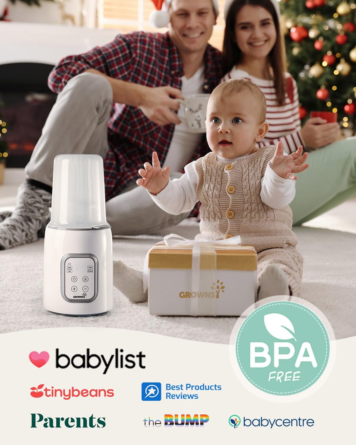 GROWNSY 8-in-1 Fast Baby Milk Warmer with Timer for Breastmilk or Formula, Accurate Temperature Control, with Defrost, Sterili-zing, Keep, Heat Baby Food Jars Function - Image 7