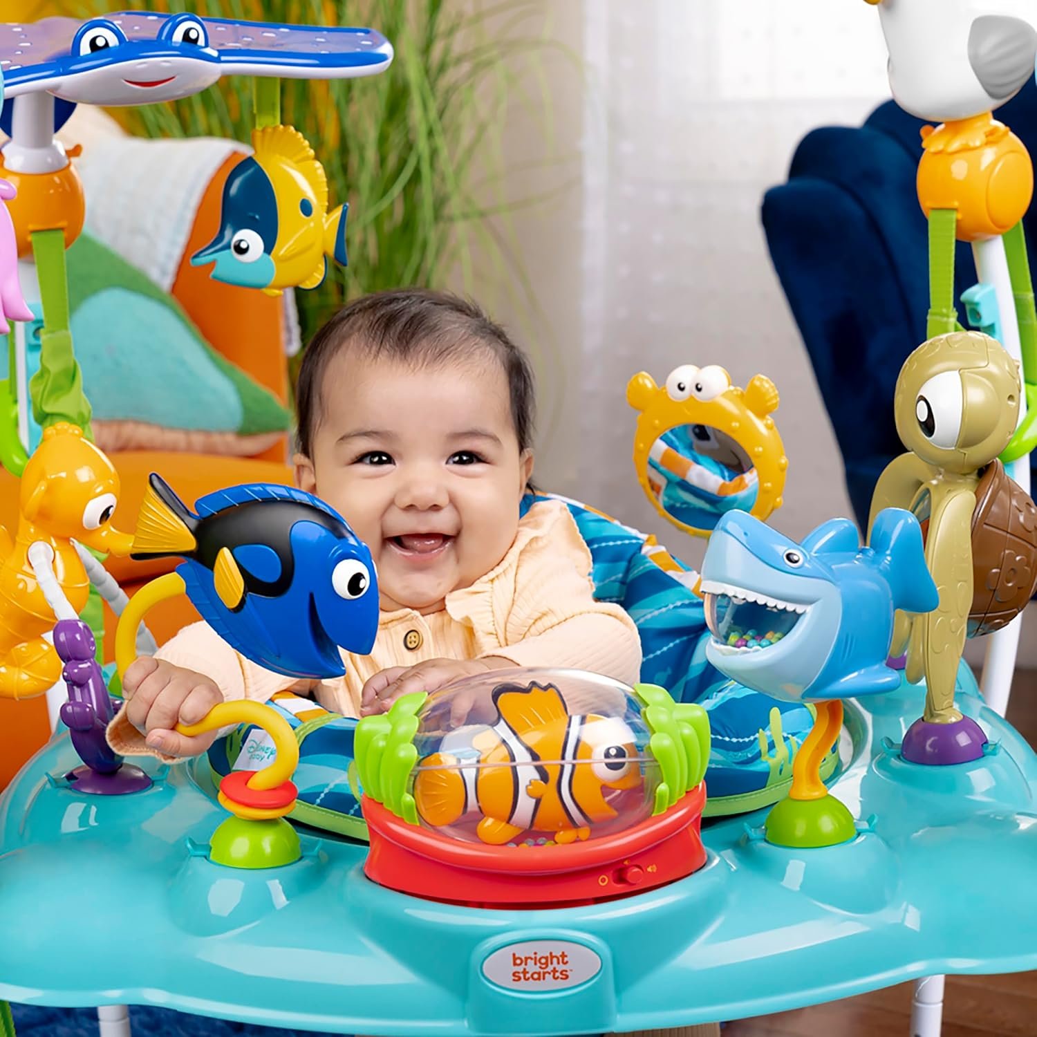 Best Bright Starts Disney Baby Jumper Review Finding Nemo Sea of Activities Jumper - Image 4