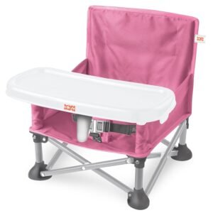 Bright Starts Pop 'N Sit Portable Booster: Foldable Floor Seat with Feeding Tray for Babies 6 Mos - 3 Yrs