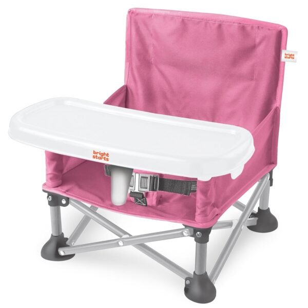 Bright Starts Pop 'N Sit Portable Booster: Foldable Floor Seat with Feeding Tray for Babies 6 Mos - 3 Yrs