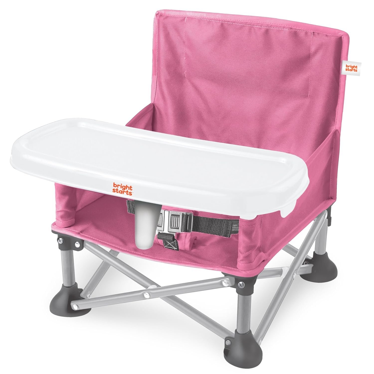 Bright Starts Pop 'N Sit Portable Booster: Foldable Floor Seat with Feeding Tray for Babies 6 Mos - 3 Yrs
