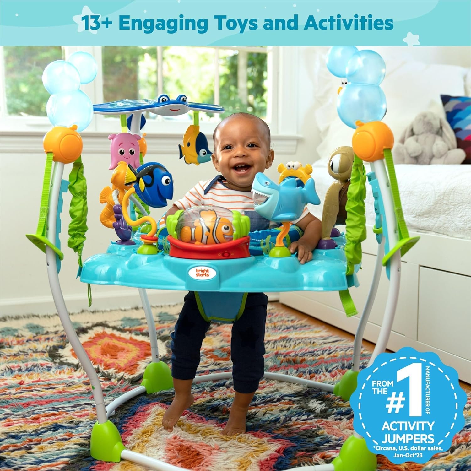 Best Bright Starts Disney Baby Jumper Review Finding Nemo Sea of Activities Jumper - Image 9