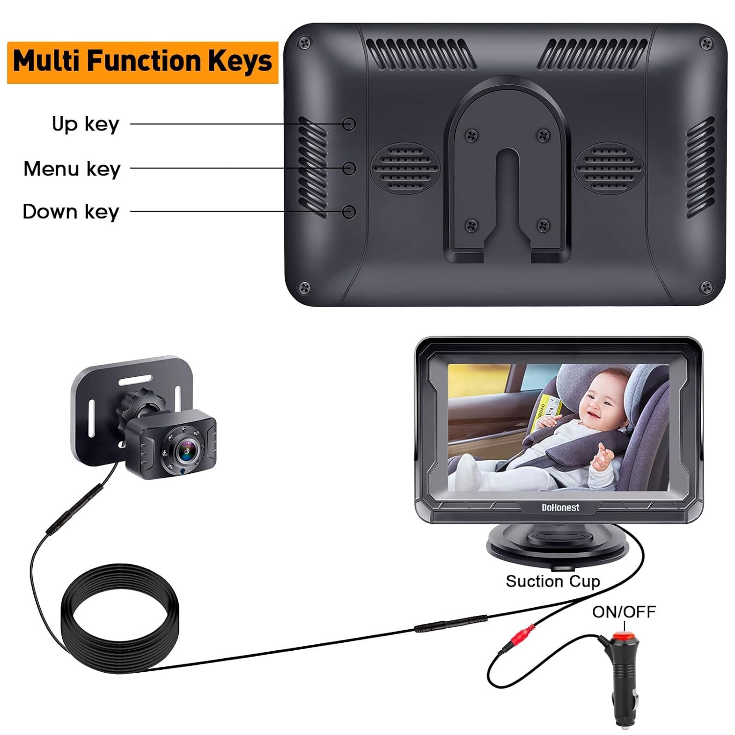 Latest DoHonest Baby Car Camera HD 1080P: Rear-Facing Infant Monitor for Safer Driving - Image 4