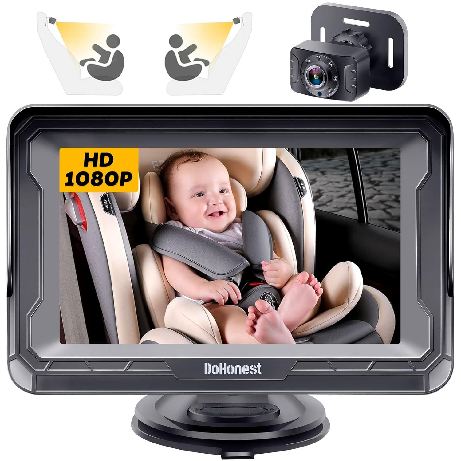 DoHonest Baby Camera 1080P – HD Wireless Baby Monitor with Night Vision & 360° Rotation, 2-Way Audio, Safety & Easy Setup.