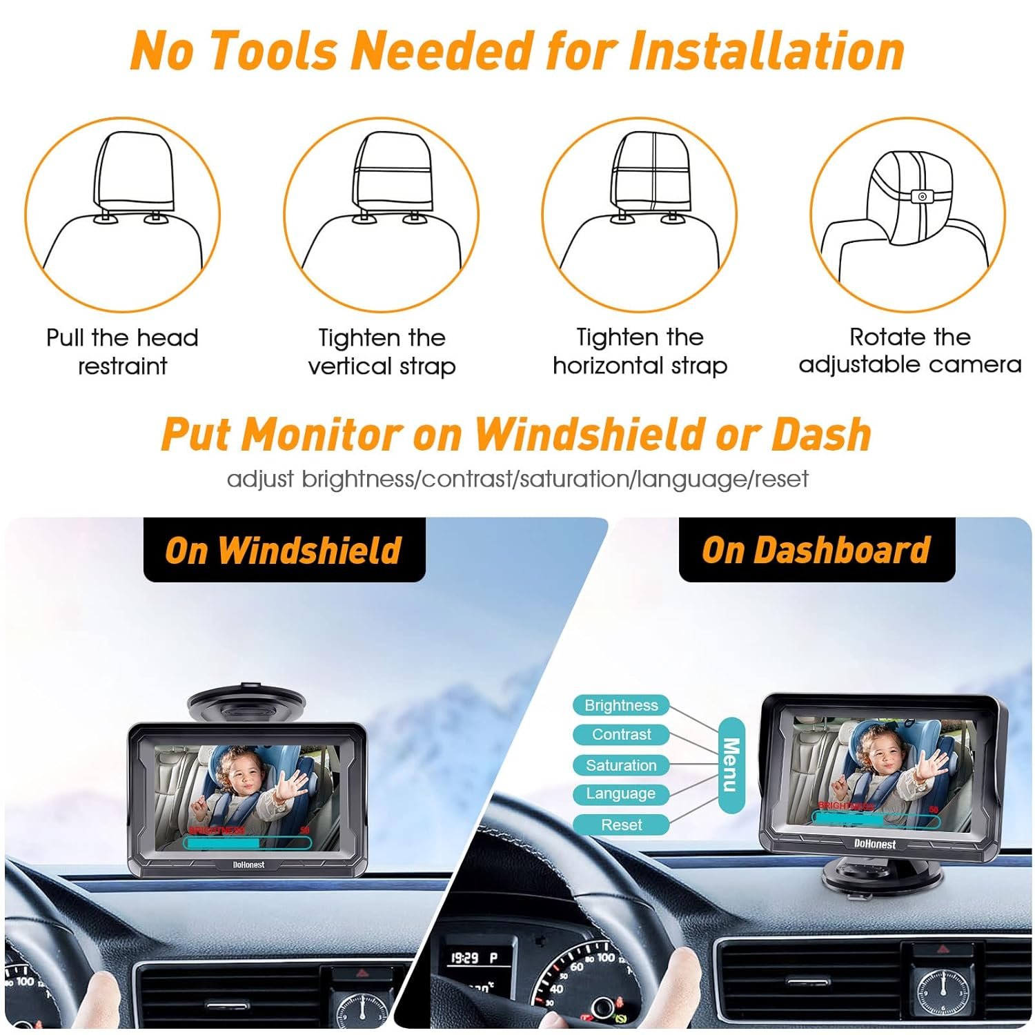 Latest DoHonest Baby Car Camera HD 1080P: Rear-Facing Infant Monitor for Safer Driving - Image 8