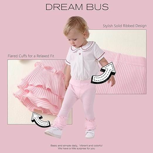 Best Limited DREAM BUS 5 Pack Baby Girl Bell Bottoms Stylish Pants. - Image 9