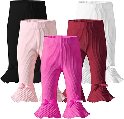 dream bus, baby girl bell bottom pants, toddler girl flare leggings, ribbed baby pants, baby girl ruffle leggings,