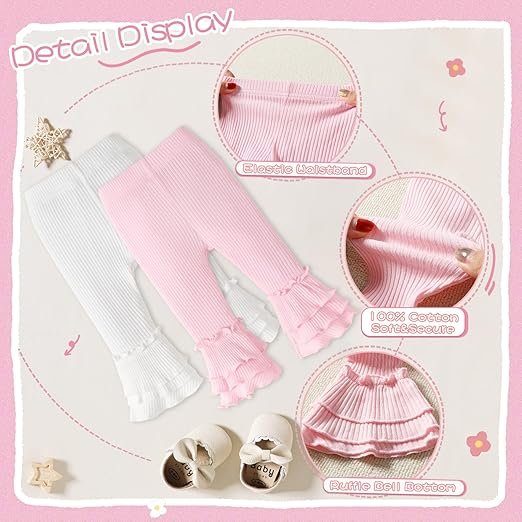 Best Limited DREAM BUS 5 Pack Baby Girl Bell Bottoms Stylish Pants. - Image 12