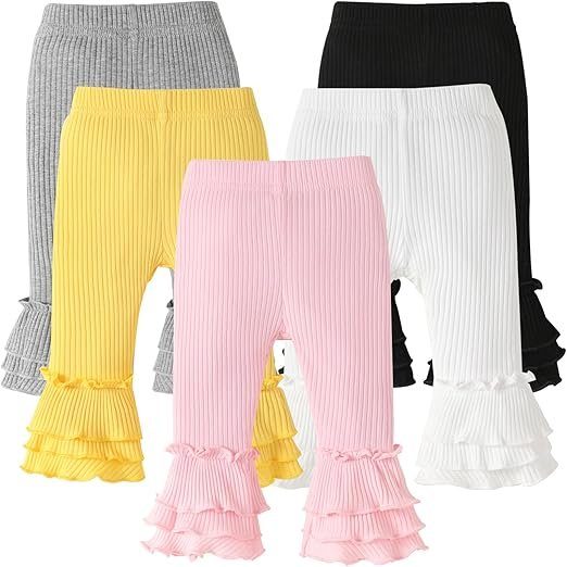 Best Limited DREAM BUS 5 Pack Baby Girl Bell Bottoms Stylish Pants. - Image 2