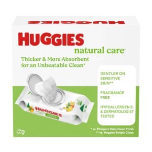 Huggies Natural Care Sensitive Baby Wipes - Unscented & Hypoallergenic Wipes for Delicate Skin.