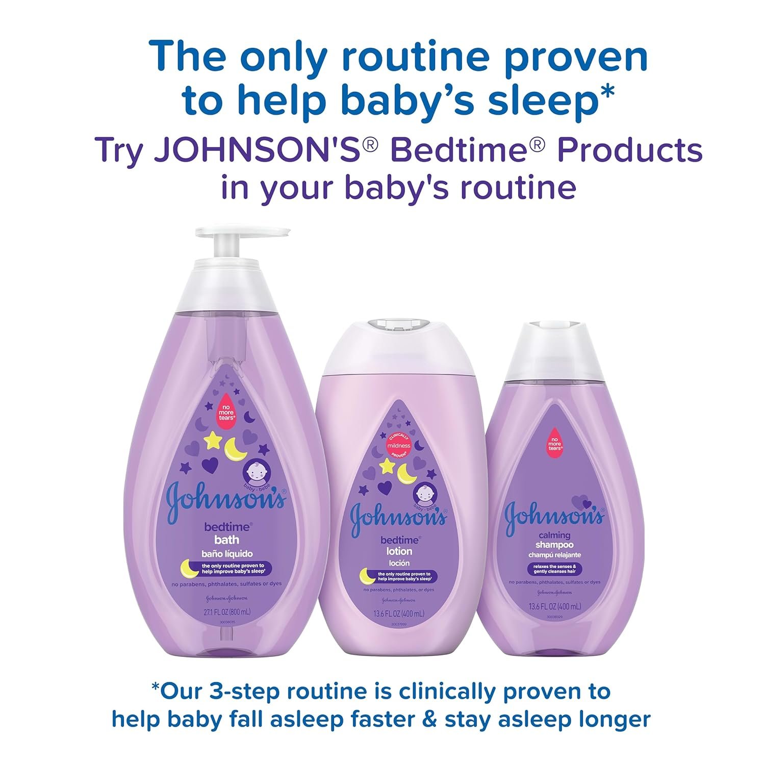 Johnson's Sleepy Time Bedtime Baby Gift Set – Relaxing NaturalCalm Aromas, 4-Piece Hypoallergenic Baby Care