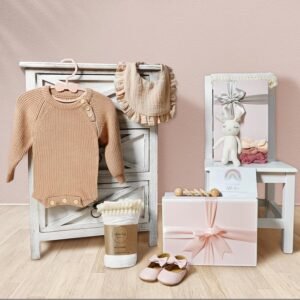 meloom Deluxe Baby Girl Gift Set: Boho Baby Shower Gift Basket for Newborns | Personalized & Luxurious