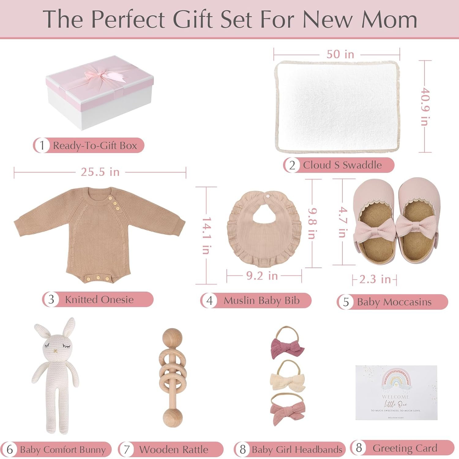Best  Meloom Deluxe Baby Girl Gift Set Review – A Premium Newborn Baby Shower Gifts Basket - Image 2