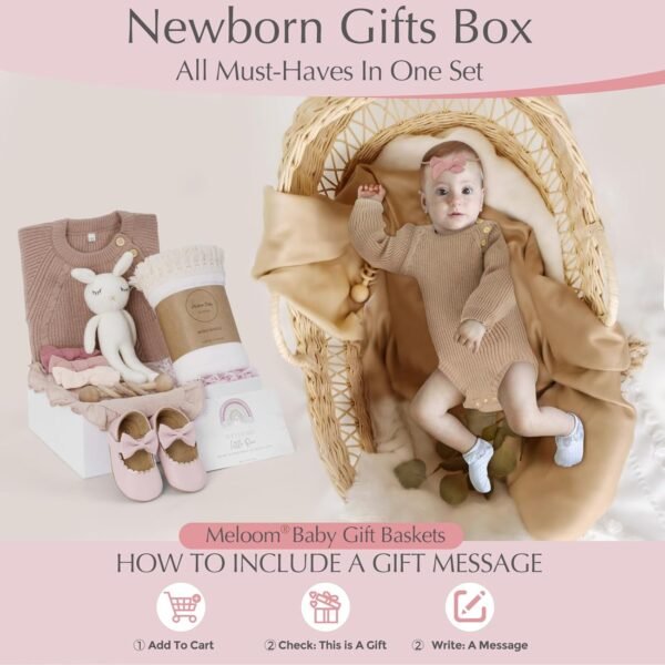 Best  Meloom Deluxe Baby Girl Gift Set Review – A Premium Newborn Baby Shower Gifts Basket - Image 4