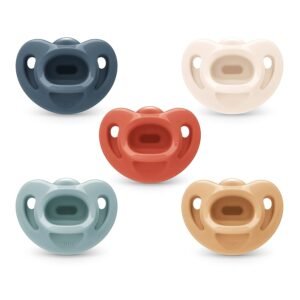 NUK Comfy Orthodontic NUK Pacifiers 0-6 Months – Timeless Collection, 5-Pack (BPA-Free)