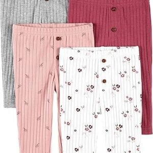 Simple Joys by Carter's Baby Girls' 4-Pack Pants Soft Durable & Stylish