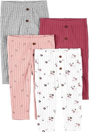 Simple Joys by Carter's Baby Girls' 4-Pack Pants Soft Durable & Stylish