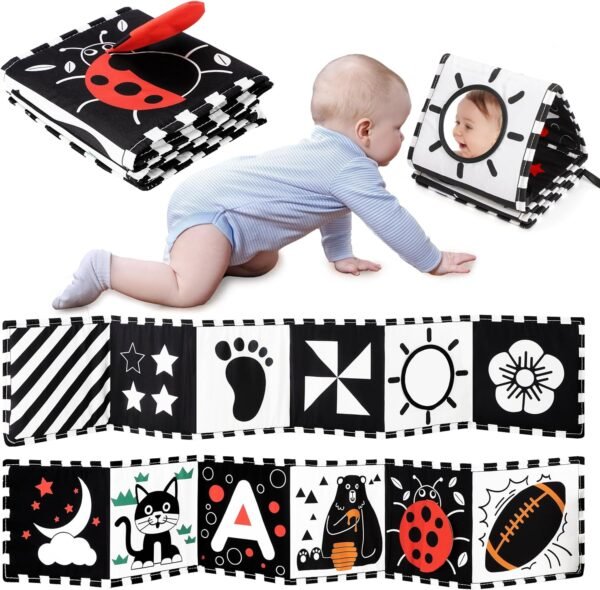 Best URMYWO Black and White Baby Toys – High Contrast Soft Baby Book for Newborns - Image 7